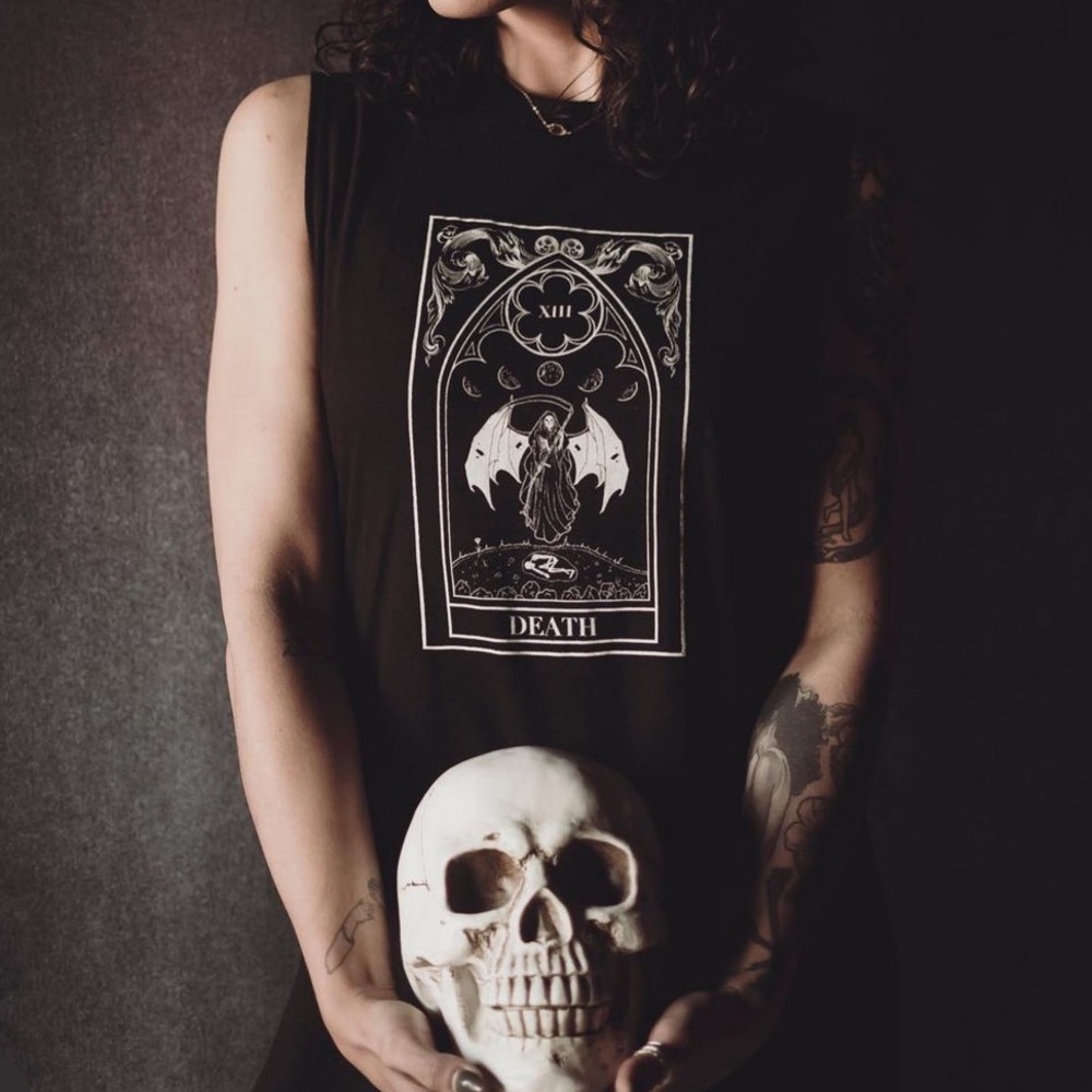 Death Tarot Card Tank - M